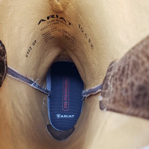 ARIAT Futurity Platinum Cowboy Boots Brown Leather Men's Size 10.5 EE in EUC - Picture 3 of 16